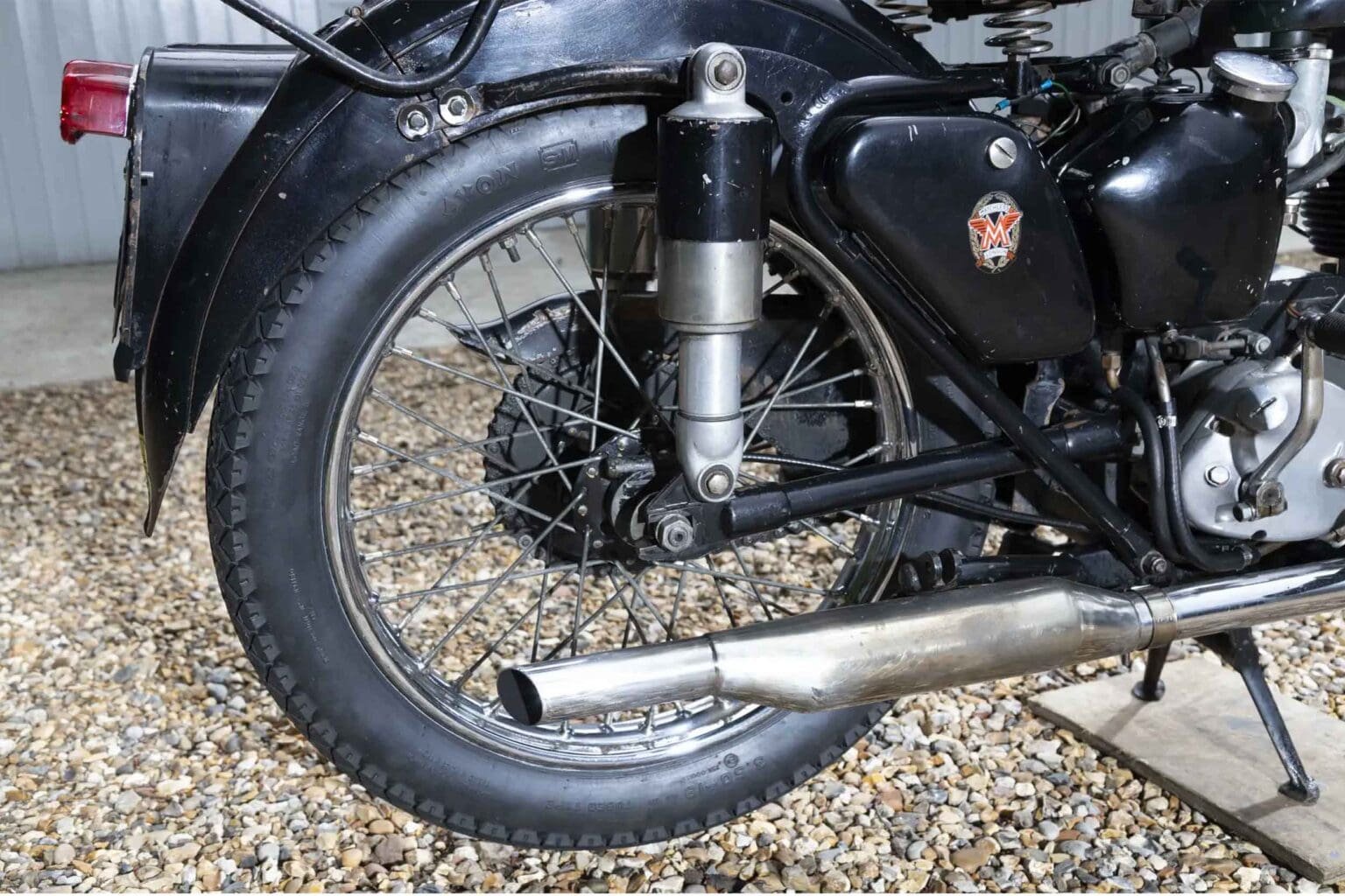 Bud-Ekins-Matchless-G80S-Jampot Rear shock absorbers are what's nicknamed 'Jampots'